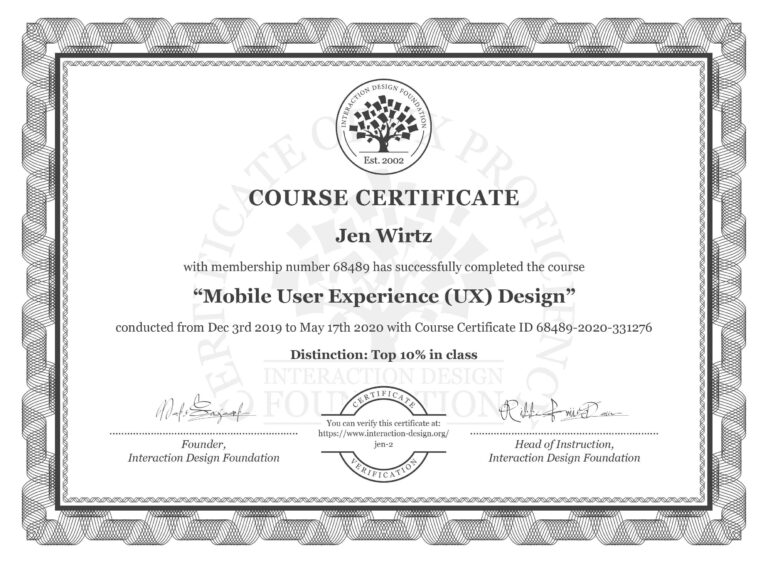 Mobile User Experience Design Certificate